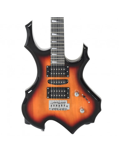 Chitarra Elettrica Principianti e Custodia Marrone Nera 4/4 39"