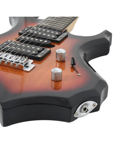 Chitarra Elettrica Principianti e Custodia Marrone Nera 4/4 39"