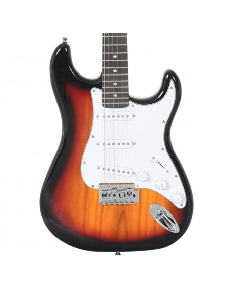 Chitarra Elettrica Principianti Custodia Marrone Bianca 4/4 39"