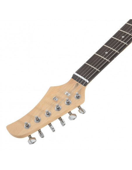 Chitarra Elettrica Principianti Custodia Marrone Bianca 4/4 39"
