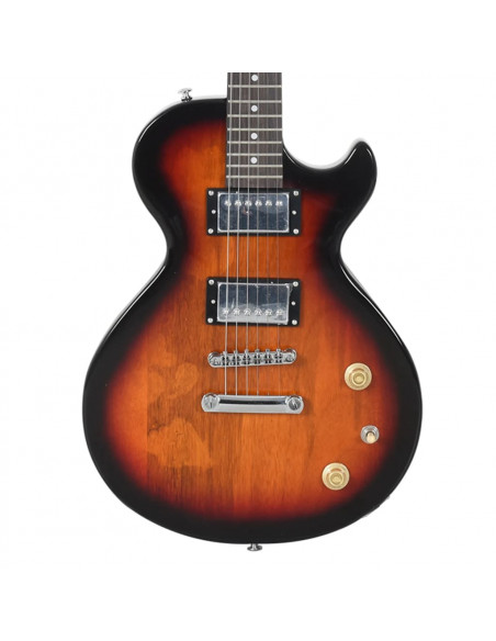 Chitarra Elettrica Principianti e Custodia Marrone Nera 4/4 39"