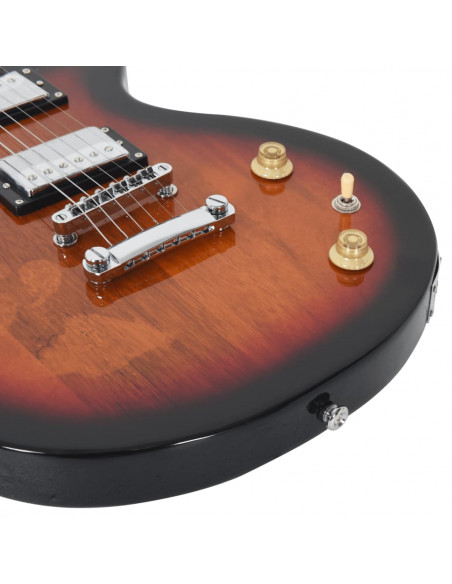 Chitarra Elettrica Principianti e Custodia Marrone Nera 4/4 39"