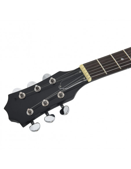 Chitarra Elettrica Principianti e Custodia Marrone Nera 4/4 39"
