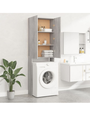 Mobile per Lavatrice Grigio Sonoma 64x25,5x190 cm