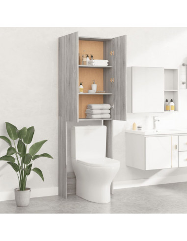 Mobile per Lavatrice Grigio Sonoma 64x25,5x190 cm