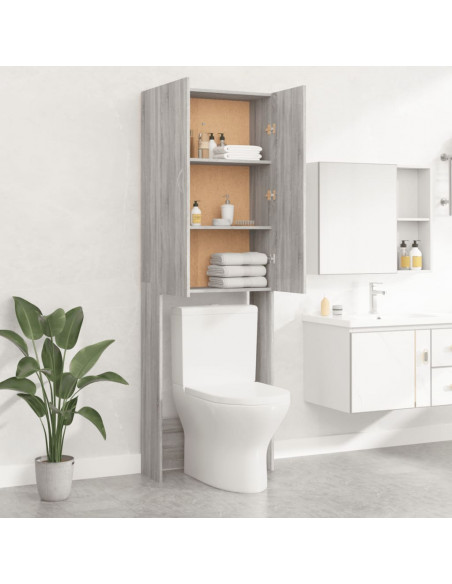 Mobile per Lavatrice Grigio Sonoma 64x25,5x190 cm