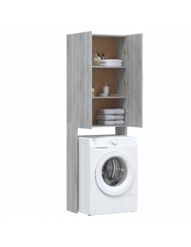 Mobile per Lavatrice Grigio Sonoma 64x25,5x190 cm