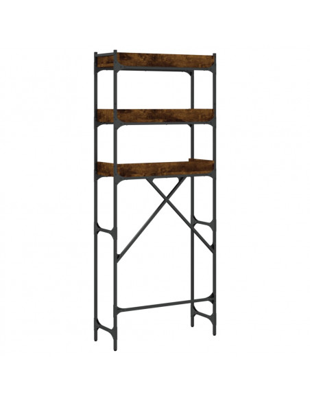 Scaffale per Lavatrice Rovere Fumo 67x25x163 cm Multistrato