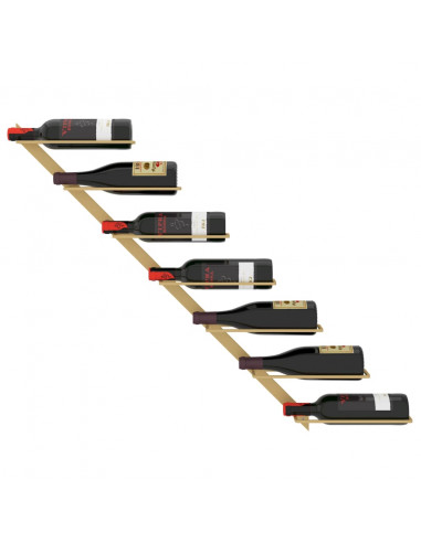 Portavini da Parete per 7 Bottiglie Metallo Dorato