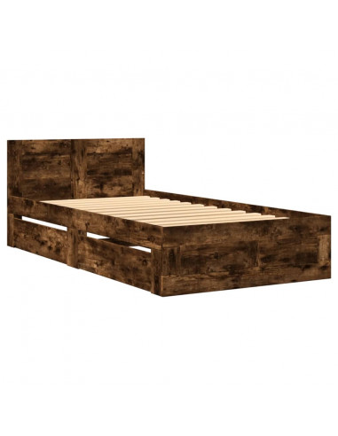 Giroletto con Testiera Rovere Fumo 90x200 cm Legno Multistrato