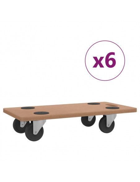 Pedane 6 pz Rettangolari in Legno Multistrato