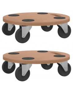 Pedane 2 pz Rotonde in Legno Multistrato 2