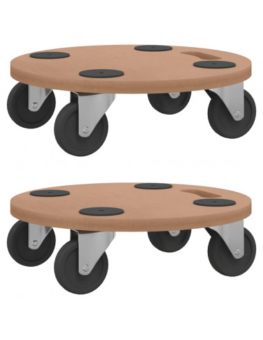 Pedane 2 pz Rotonde in Legno Multistrato