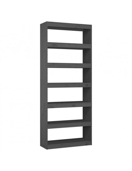 Libreria/Divisorio Grigio 80x30x199,5 cm in Massello di Pino
