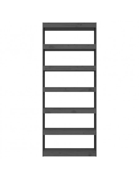 Libreria/Divisorio Grigio 80x30x199,5 cm in Massello di Pino