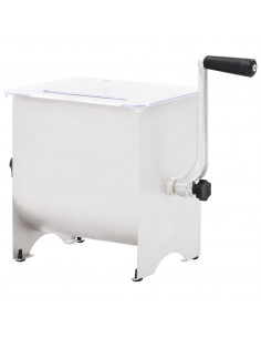 Impastatrice Carne Manuale e Coperchio Argento Acciaio Inox 2