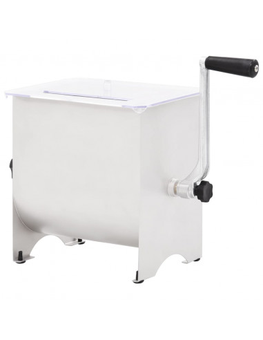 Impastatrice Carne Manuale e Coperchio Argento Acciaio Inox