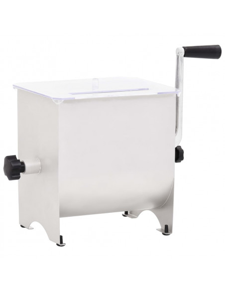 Impastatrice Carne Manuale e Coperchio Argento Acciaio Inox