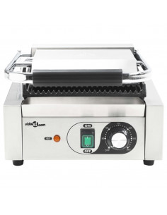 Griglia per Panini Scanalata in Acciaio Inox 1800W 31x30,5x20cm 2