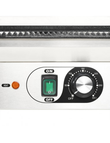 Griglia per Panini Scanalata in Acciaio Inox 1800W 31x30,5x20cm