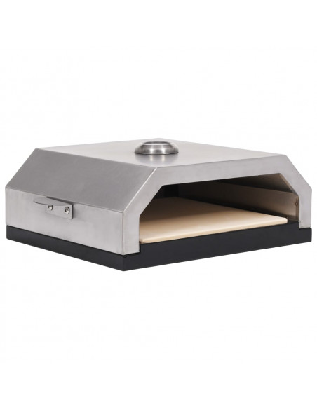 Forno Pizza con Piastra Ceramica per Barbecue a Gas e Carbone