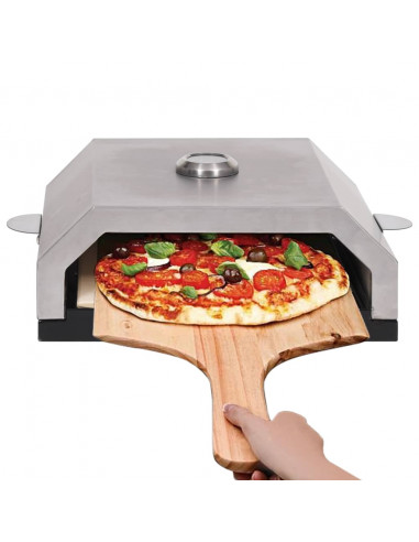 Forno Pizza con Piastra Ceramica per Barbecue a Gas e Carbone