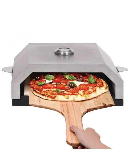 Forno Pizza con Piastra Ceramica per Barbecue a Gas e Carbone