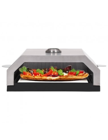 Forno Pizza con Piastra Ceramica per Barbecue a Gas e Carbone