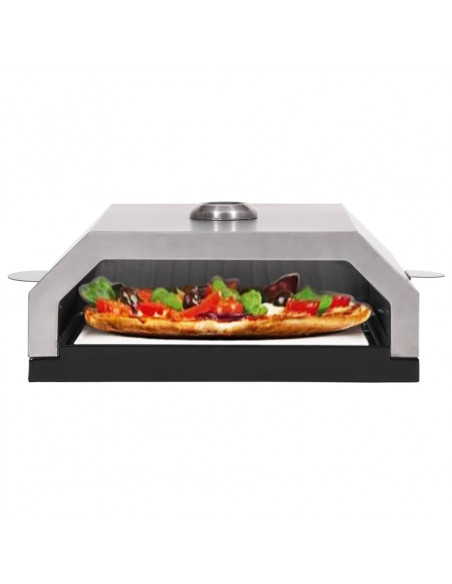 Forno Pizza con Piastra Ceramica per Barbecue a Gas e Carbone