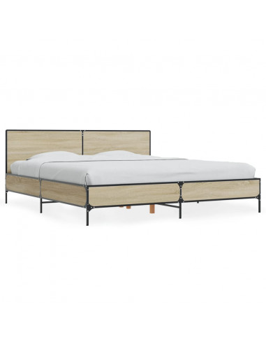 Giroletto Rovere Sonoma 200x200 cm Legno Multistrato e Metallo