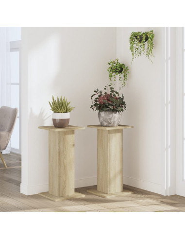 Supporti per Piante 2 pz Rovere Sonoma 30x30x60cm in Truciolato