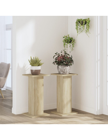 Supporti per Piante 2 pz Rovere Sonoma 30x30x60cm in Truciolato