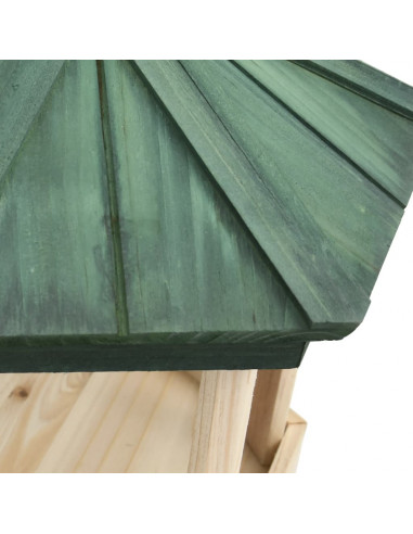 Mangiatoia per Uccelli Ottagono in Massello di Abete 33x30 cm