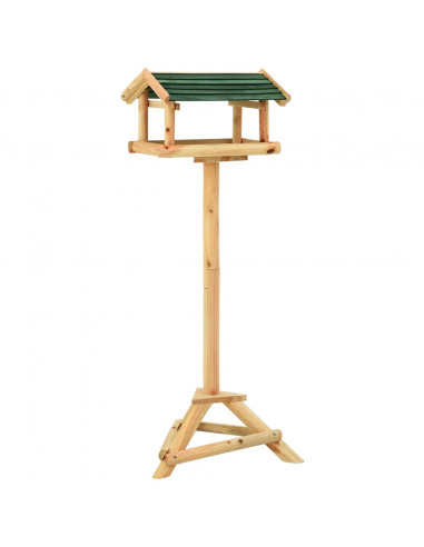 Mangiatoia Uccelli con Supporto 37x28x100 cm in Legno Abete