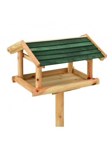 Mangiatoia Uccelli con Supporto 37x28x100 cm in Legno Abete