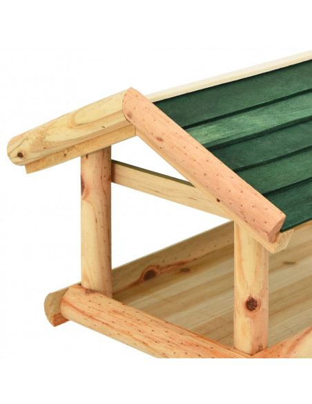 Mangiatoia Uccelli con Supporto 37x28x100 cm in Legno Abete