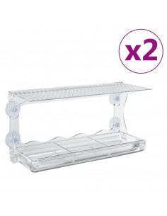 Mangiatoie per Uccelli da Finestra 2 pz in Acrilico 30x12x15 cm 2