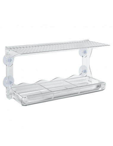 Mangiatoie per Uccelli da Finestra 2 pz in Acrilico 30x12x15 cm