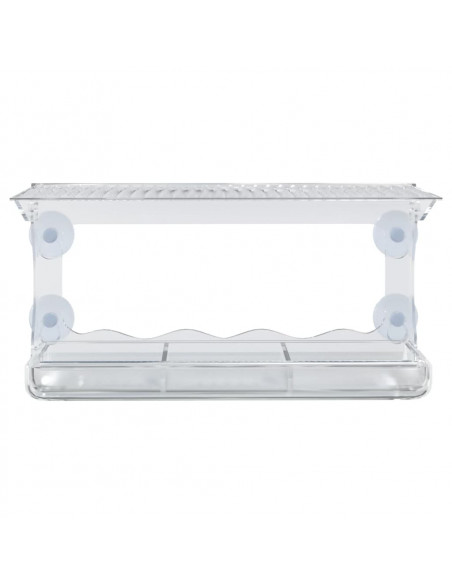 Mangiatoie per Uccelli da Finestra 2 pz in Acrilico 30x12x15 cm