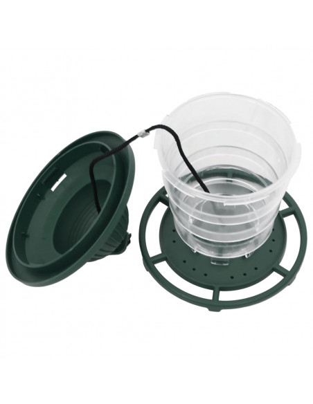 Mangiatoie per Uccelli 3 pz Verde Scuro 13x13x17 cm