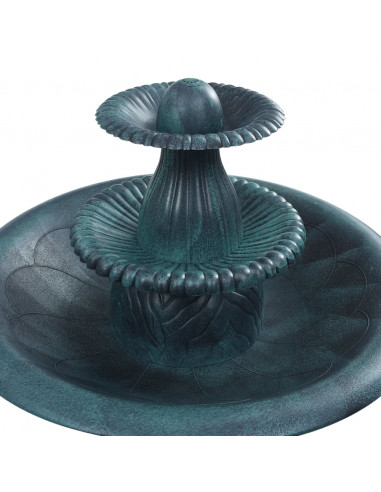 Vasca da Bagno per Uccelli con Fontana Verde 50x91 cm in Plastica