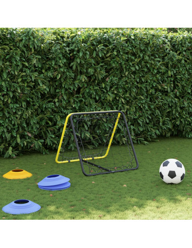 Rimbalzatore Calcio Doppio Lato Regolabile Giallo Nero Acciaio