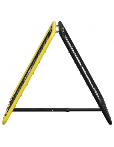 Rimbalzatore Calcio Doppio Lato Regolabile Giallo Nero Acciaio