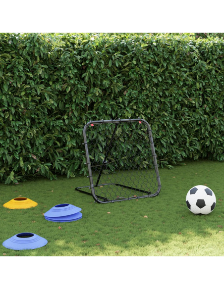 Rimbalzatore da Calcio Regolabile Nera 84x73x60-80 cm Acciaio