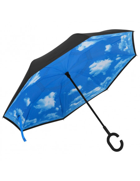 Ombrellone con Maniglia a C Nero 108 cm