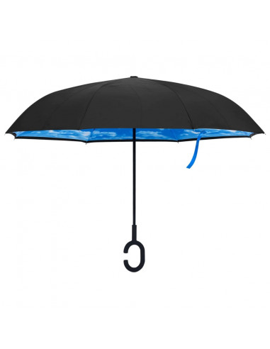 Ombrellone con Maniglia a C Nero 108 cm