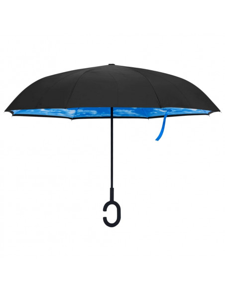Ombrellone con Maniglia a C Nero 108 cm