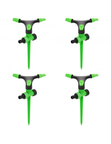 Irrigatori Rotanti 4 pz Verdi e Neri 16x13,5x25,5 cm ABS e PP
