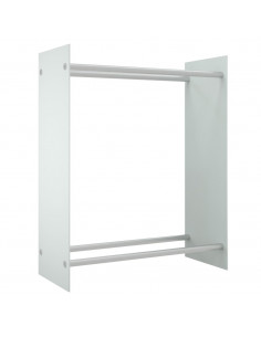 Porta Legna Bianco 80x35x100 cm in Vetro Temperato 2
