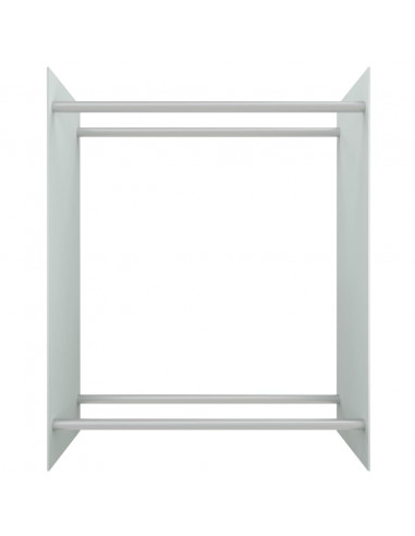 Porta Legna Bianco 80x35x100 cm in Vetro Temperato